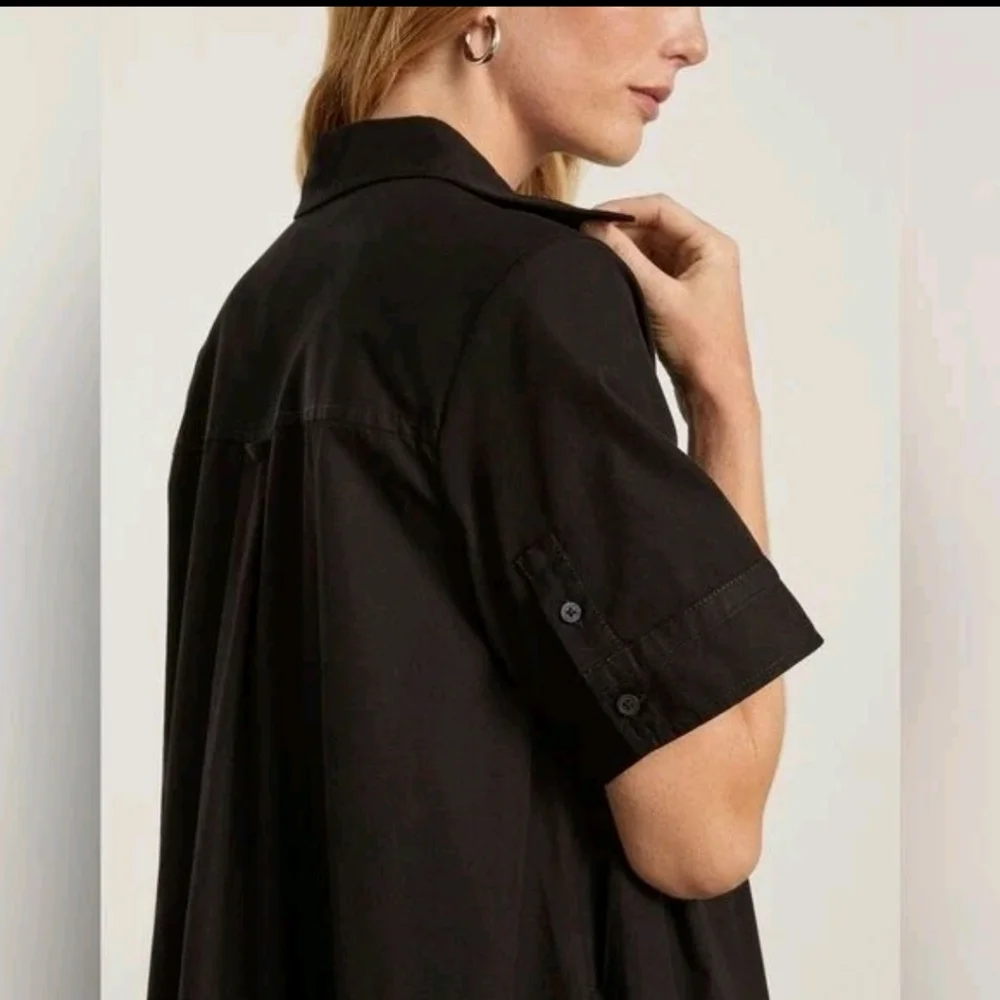 Everlane Black Day Tripper Oversized Button Down Colar Mini Shirtdress XS